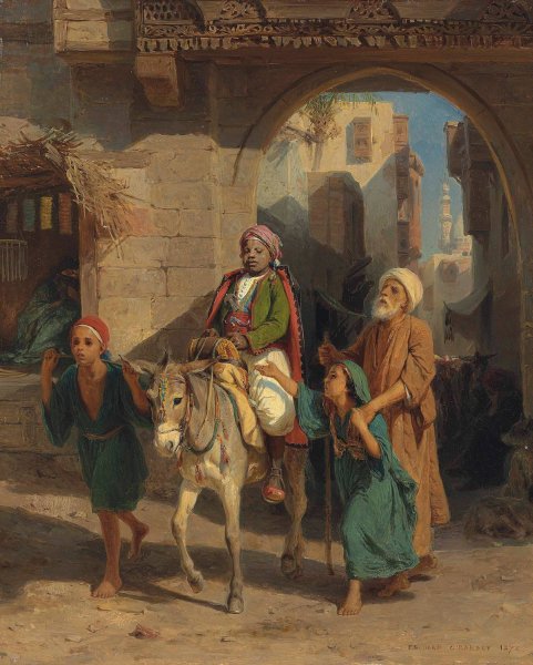 Main Product Photo of Entering the City  Painting by Edouard Girardet