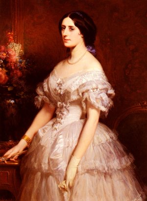 Portrait D'Une Dame Oil painting by Edouard Louis Dubufe