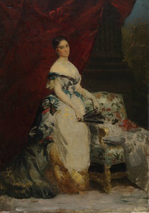 Portrait of Princess Brancaccio-Massimo, nee Mary Elizabeth Hickson-Field by Edouard-Louis Dubufe Oil Painting