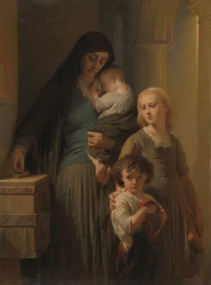 The widow's penny by Edouard-Louis Dubufe Oil Painting