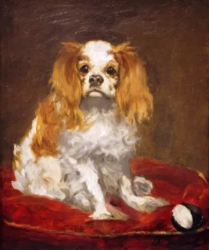 A King Charles Spaniel painting by Edouard Manet