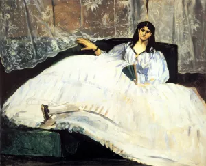 Baudelaire's Mistress Reclining by Edouard Manet - Oil Painting Reproduction