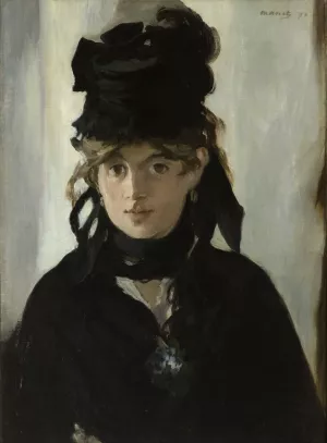 Berthe Morisot With A Bouquet Of Violets by Edouard Manet Oil Painting