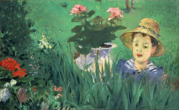 Main Product Photo of Boy In Flowers  Painting by Edouard Manet