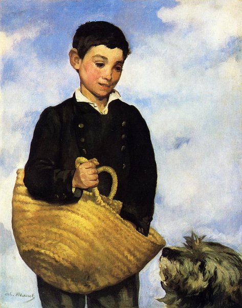 Main Product Photo of Boy with Dog Painting by Edouard Manet