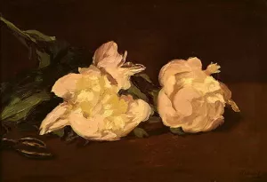 Branch of White Peonies and Pruning Shears painting by Edouard Manet
