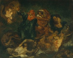Copy after Delacroix's 'Bark of Dante' by Edouard Manet Oil Painting