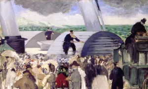 Departure of the Folkstone Boat - The Large Study by Edouard Manet Oil Painting