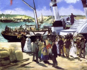 Departure of the Folkstone Boat by Edouard Manet Oil Painting