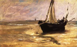 Fishing Boat on the Beach at Berck by Edouard Manet Oil Painting