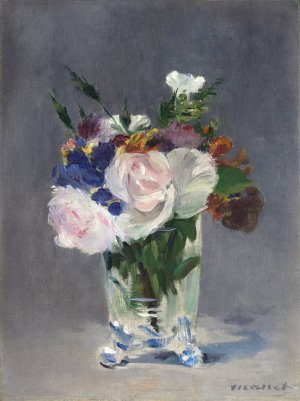 Flowers in a Crystal Vase by Edouard Manet Oil Painting