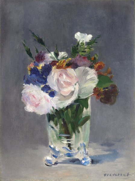 Main Product Photo of Flowers in a Crystal Vase  Painting by Edouard Manet