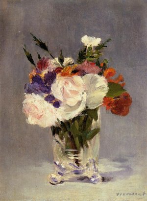 Flowers in a Crystal Vase Oil painting by Edouard Manet