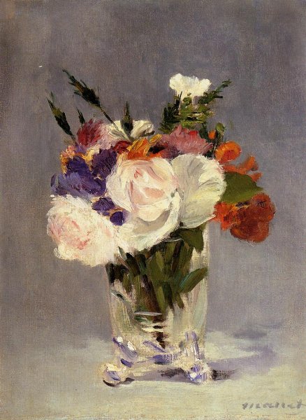 Main Product Photo of Flowers in a Crystal Vase Painting by Edouard Manet