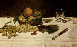 Grapes, Peaches and Almonds by Edouard Manet - Oil Painting Reproduction