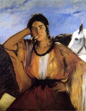 Gypsy with Cigarette also known as Indian Woman Smoking by Edouard Manet Oil Painting