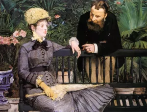 In the Conservatory by Edouard Manet - Oil Painting Reproduction