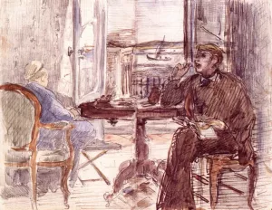 Interior at Arcachon Study by Edouard Manet Oil Painting