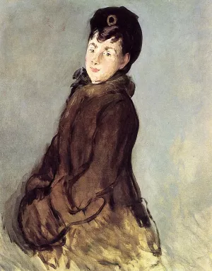 Isabelle Lemonnier with Muff by Edouard Manet Oil Painting