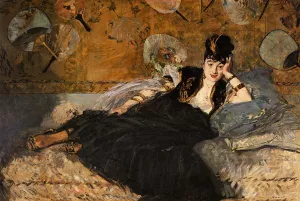 Lady with Fans, Portrait of Nina de Callais painting by Edouard Manet