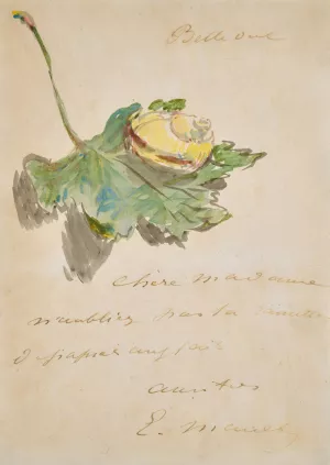 Letter Decorated with a Snail on a Leaf by Edouard Manet Oil Painting