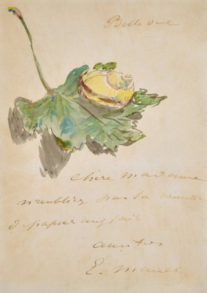 Main Product Photo of Letter Decorated with a Snail on a Leaf  Painting by Edouard Manet