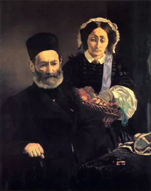 M. and Mme Auguste Manet by Edouard Manet - Oil Painting Reproduction