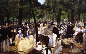 Music in the Tuileries by Edouard Manet - Oil Painting Reproduction