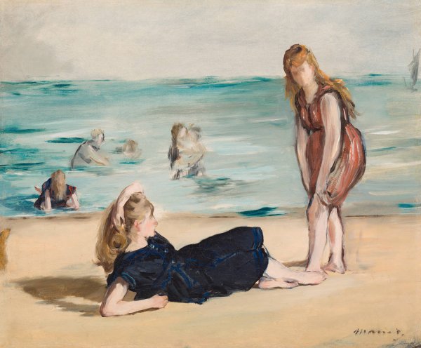 On the Beach  by Edouard Manet - Hand-Painted Oil Painting Reproduction