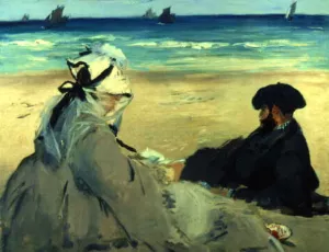 On the Beach by Edouard Manet Oil Painting