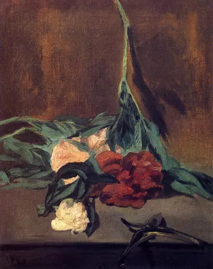 Peony Stems and Pruning Shears by Edouard Manet Oil Painting