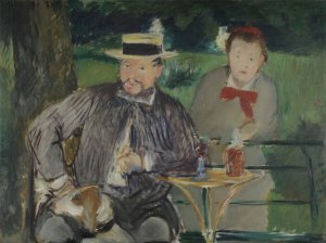 Portrait D'ernest Hoschede Et Sa Fille Marthe by Edouard Manet Oil Painting