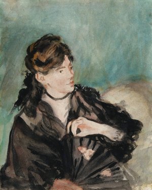 Portrait of Berthe Morisot with a Fan by Edouard Manet Oil Painting