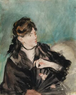 Portrait of Berthe Morisot with a Fan by Edouard Manet Oil Painting
