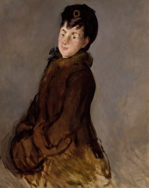 Portrait of Isabelle Lemonnier with a Muff by Edouard Manet Oil Painting