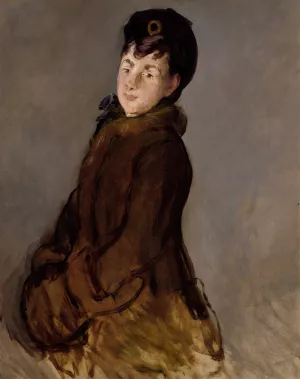 Portrait of Isabelle Lemonnier with a Muff by Edouard Manet Oil Painting