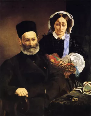 Portrait of Monsieur and Madame Manet by Edouard Manet - Oil Painting Reproduction