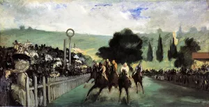 Races at Longchamp by Edouard Manet - Oil Painting Reproduction