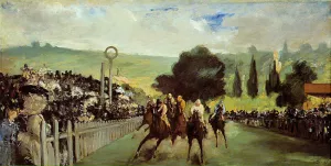 Racetrack near Paris by Edouard Manet Oil Painting