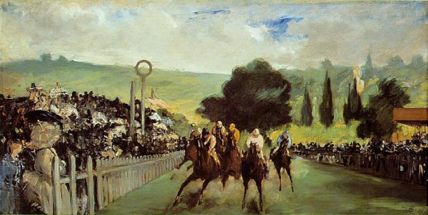 Main Product Photo of Racetrack near Paris Painting by Edouard Manet