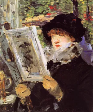 Reading (also known as Reading L'Illustre) by Edouard Manet Oil Painting