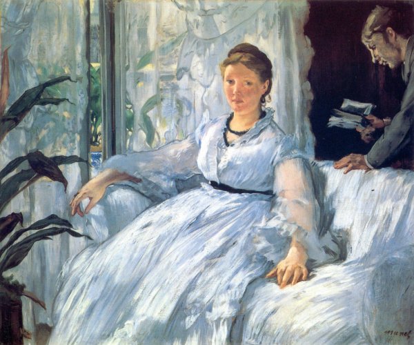 Reading by Edouard Manet - Hand-Painted Oil Painting Reproduction