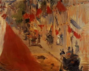 Rue Mosnier Decorated with Flags by Edouard Manet - Oil Painting Reproduction