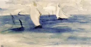 Seascape with Sailing Ships by Edouard Manet Oil Painting