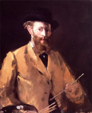 Self Portrait with Palette by Edouard Manet Oil Painting