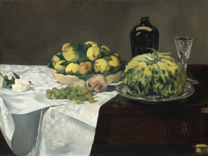 Still Life with Melon and Peaches by Edouard Manet Oil Painting