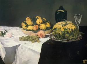 Still Life with Melon and Peaches by Edouard Manet Oil Painting