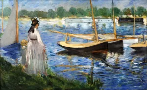 The Banks of the Seine at Argenteuil by Edouard Manet Oil Painting