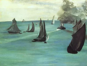The Beach at Sainte Adresse by Edouard Manet - Oil Painting Reproduction
