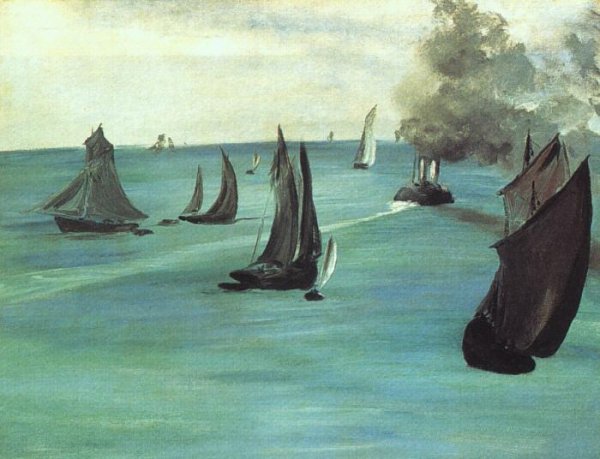 The Beach at Sainte Adresse by Edouard Manet - Hand-Painted Oil Painting Reproduction